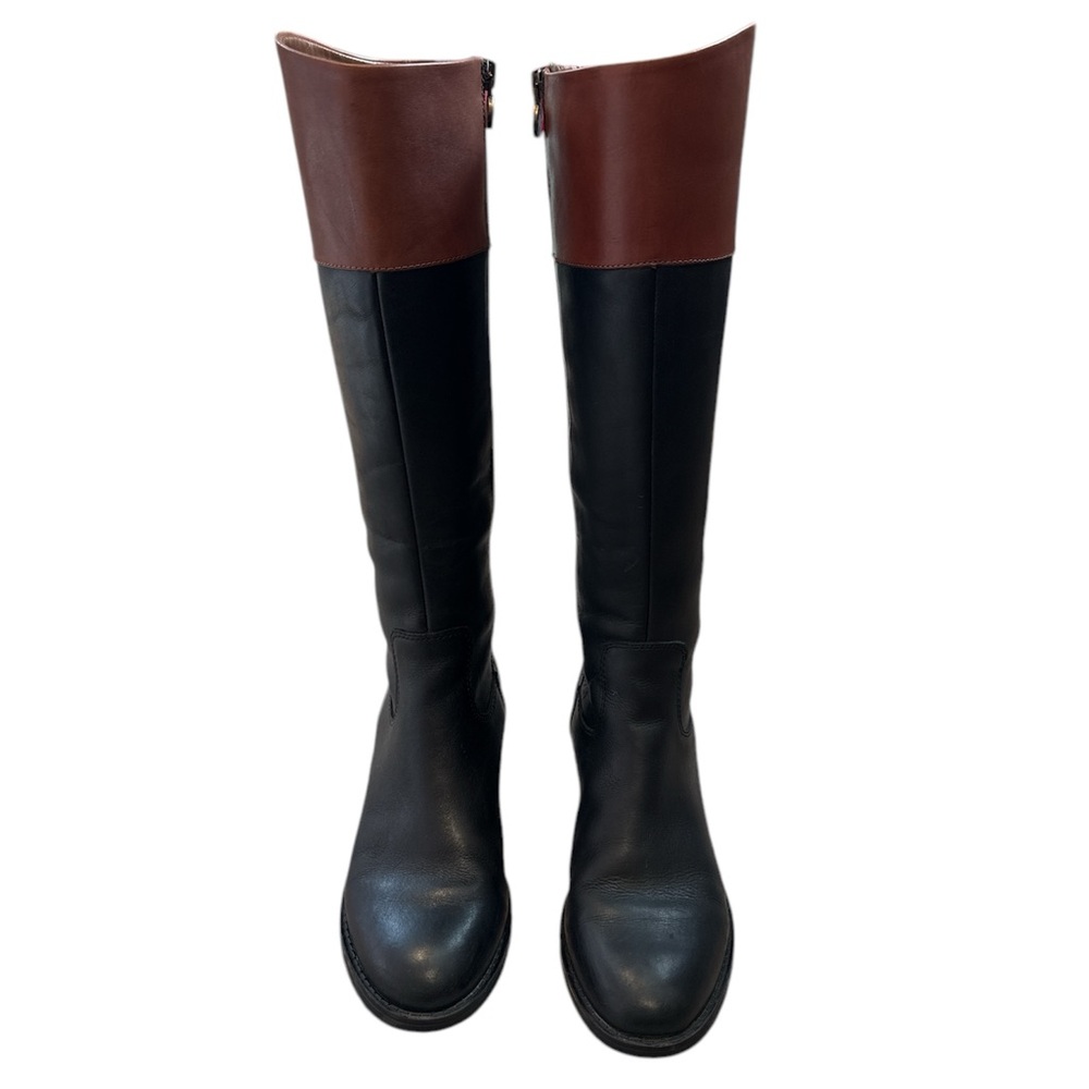 Franco Sarto Black and Brown Knee-High Boots - size 7